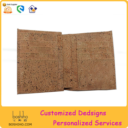 Boshiho Customized Logo Cork Wallet Vegan Wallet Non Leather Wallet