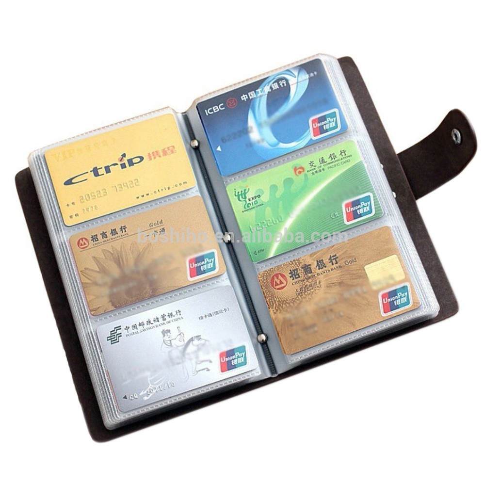 Boshiho Leather Card Holder Book 90 Count Name Card Holder Book